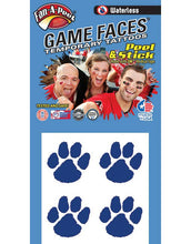 Load image into Gallery viewer, Paw Game Faces® Peel &amp; Stick Temporary Tattoos (Blue and Yellow)
