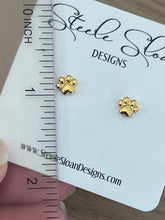 Load image into Gallery viewer, Tiny Paw Gold Stud Earrings
