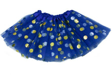 Load image into Gallery viewer, Gold Dot Tutu Skirt (Navy and Royal Blue)
