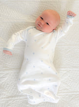 Load image into Gallery viewer, Fleur de Lis Organic Cotton Newborn Gown (Blue and Pink)
