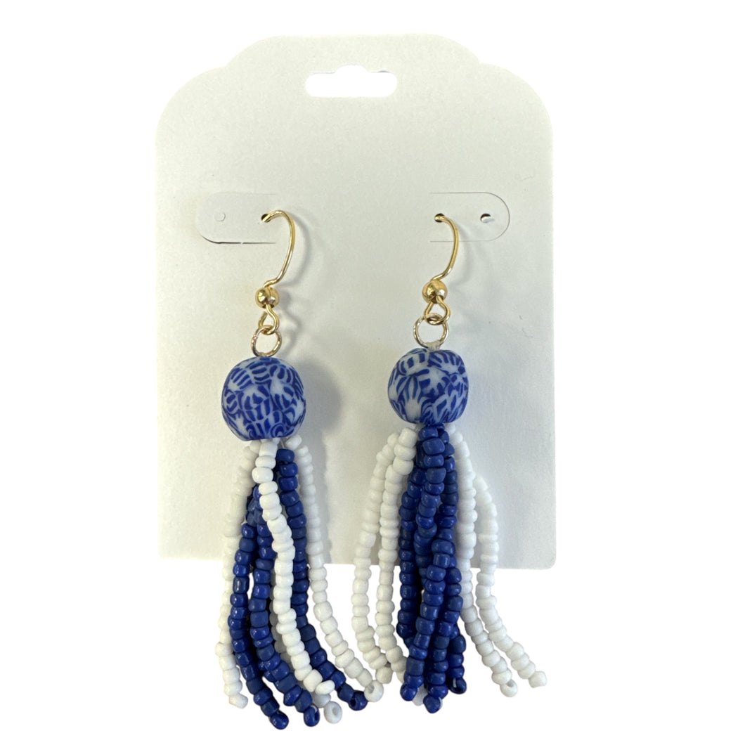 Beaded Tassel Earrings
