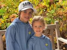 Load image into Gallery viewer, White Snapback Hat with Navy Rope Detailing
