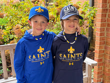 Load image into Gallery viewer, Youth Fleece Two Tone Saints Hoodie (Royal Blue and Navy)
