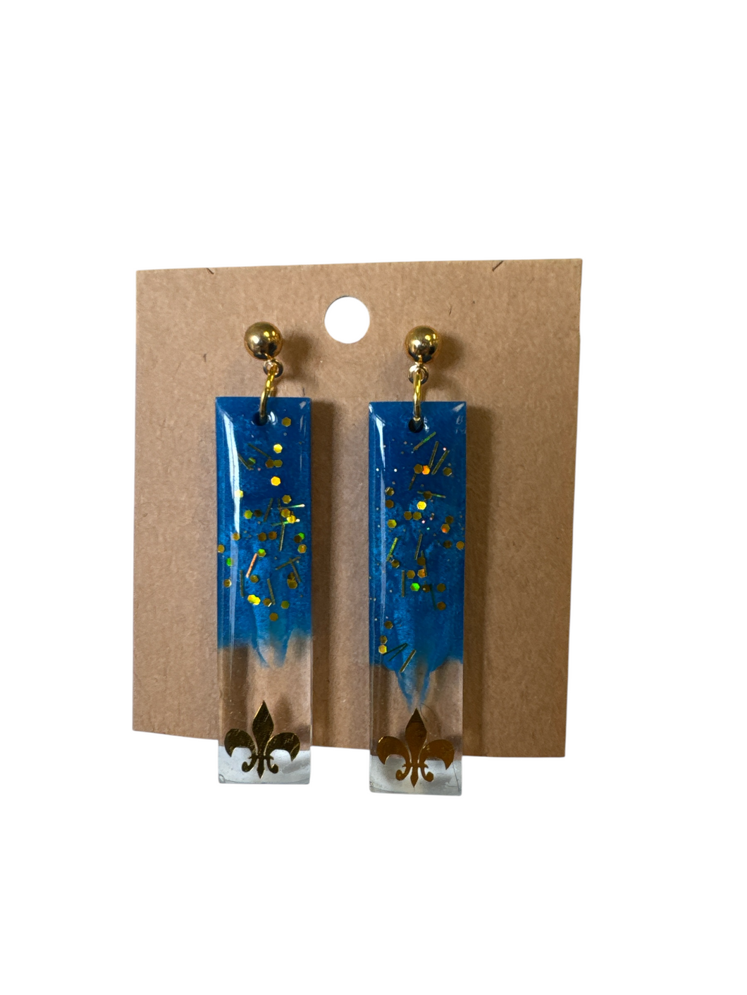Long Rectangular Resin Earrings