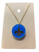 Load image into Gallery viewer, Fleur de Lis Resin Pendant Necklace
