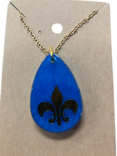 Load image into Gallery viewer, Fleur de Lis Resin Pendant Necklace

