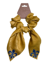 Load image into Gallery viewer, Scrunchie Bow with Fleur de Lis
