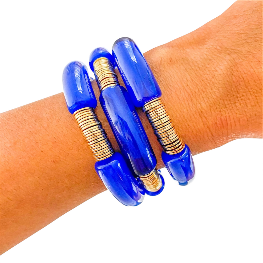 Acrylic Tube Bamboo Bracelet (Large, Discs)