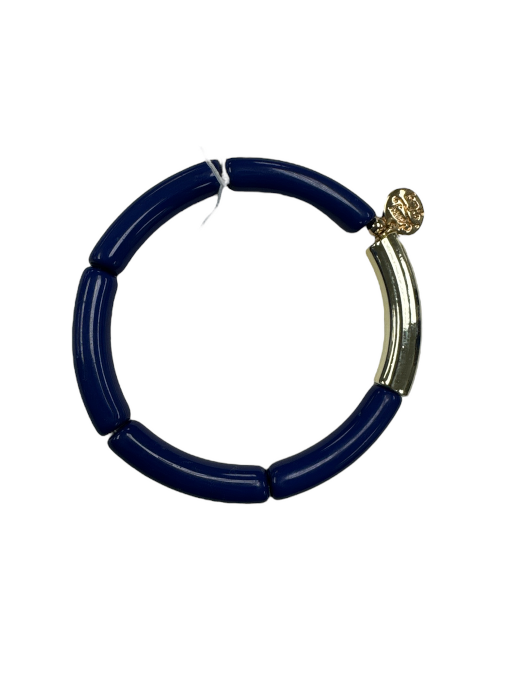 Acrylic Navy Tube Bamboo Bracelet