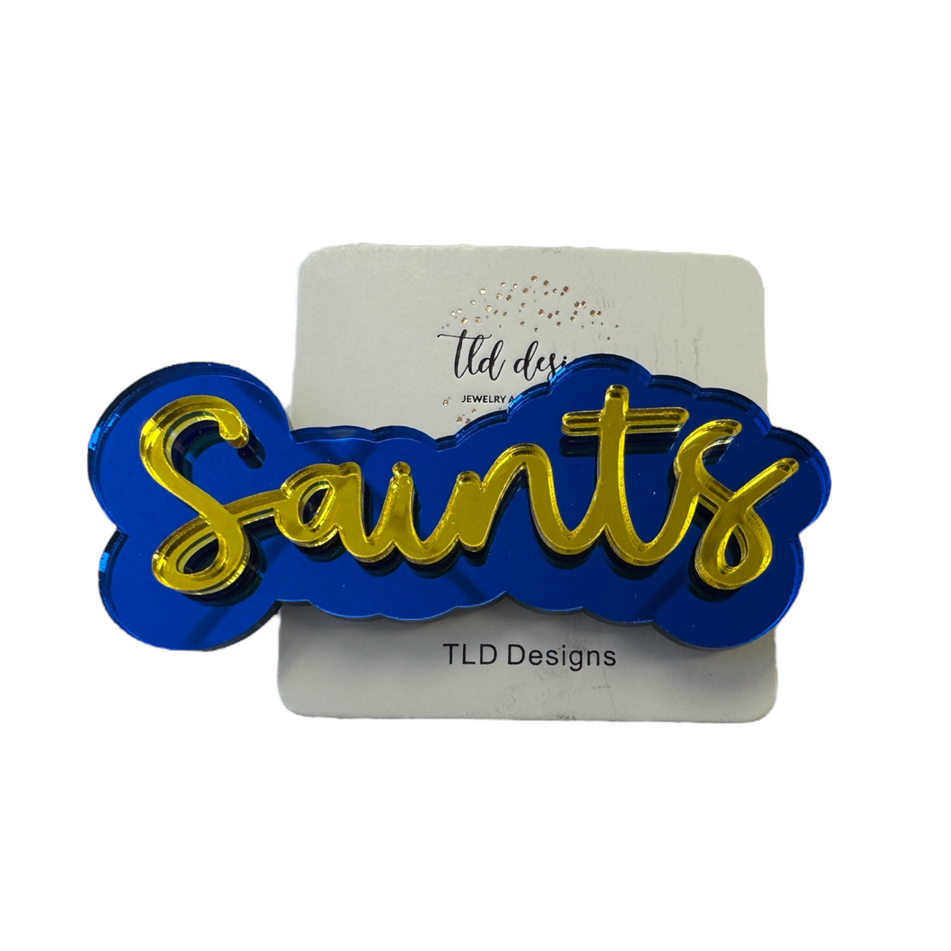 Saints Acrylic Hair Clip