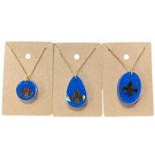Load image into Gallery viewer, Fleur de Lis Resin Pendant Necklace
