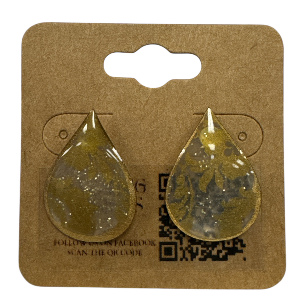 Teardrop Resin Stud Earrings