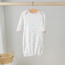 Load image into Gallery viewer, Fleur de Lis Organic Cotton Newborn Gown (Blue and Pink)

