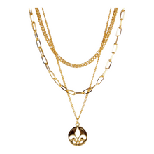 Load image into Gallery viewer, Fleur de Lis Layered Necklace
