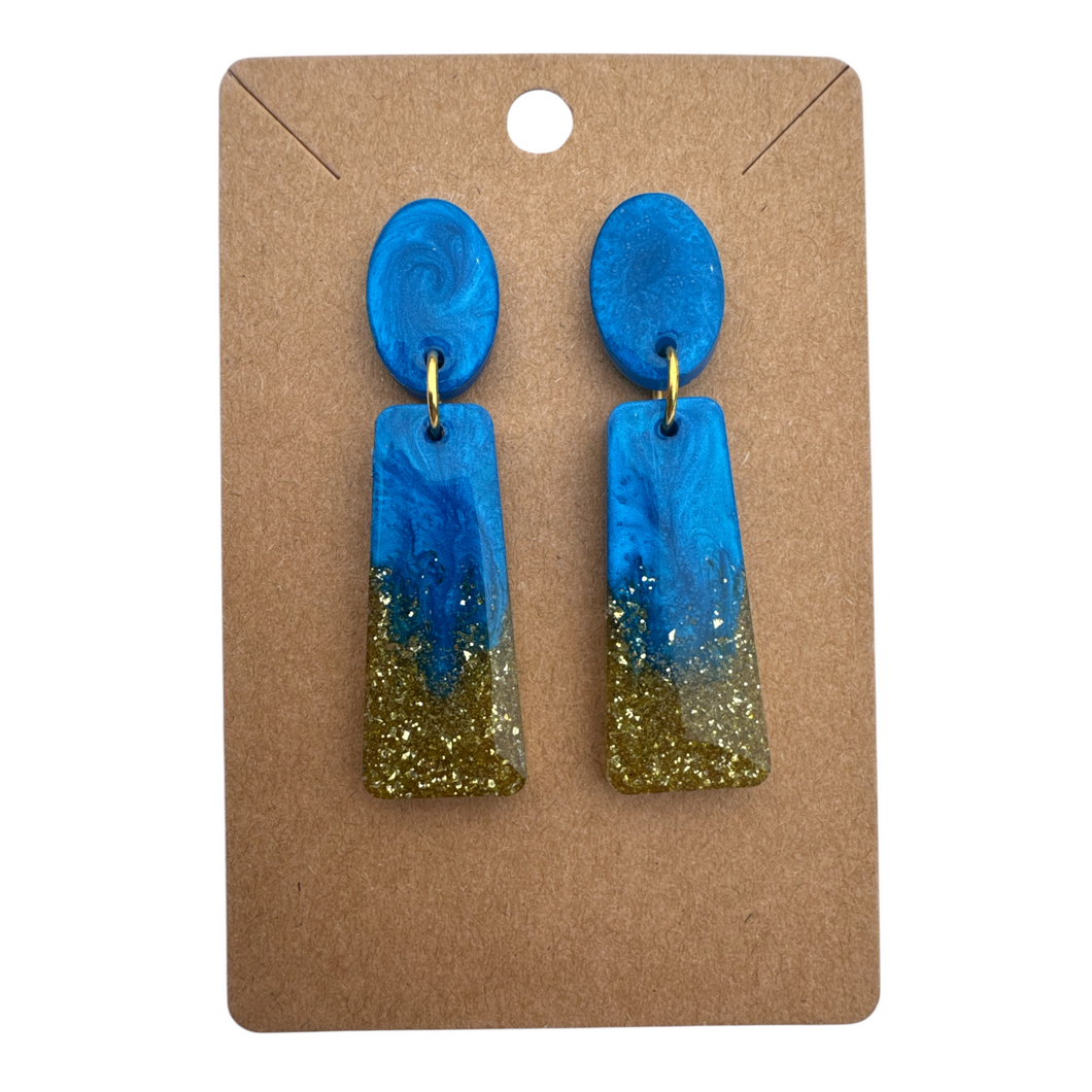 Oval Stud with Dangle