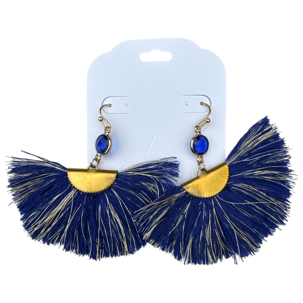 Large Tassel Fan Earrings