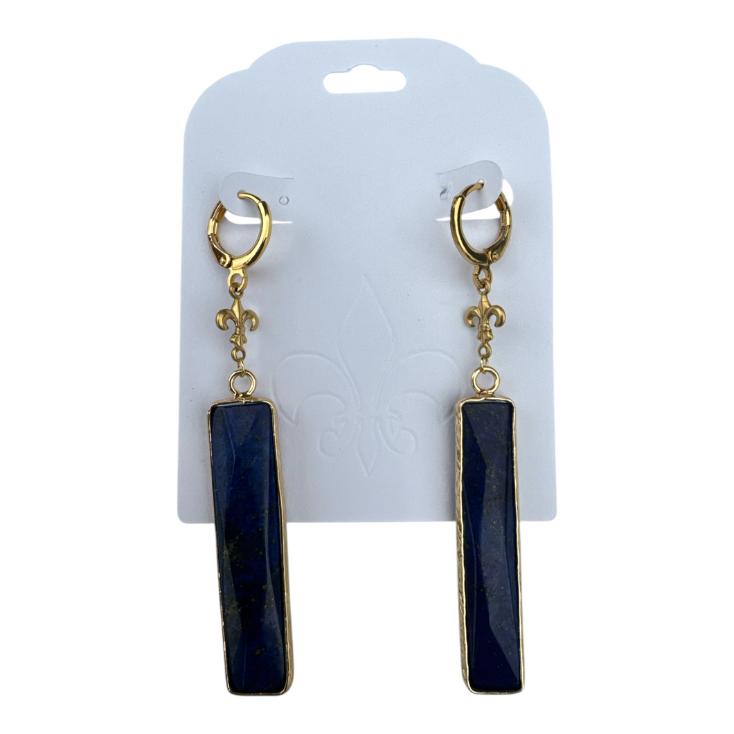 Lapis Bar Earrings