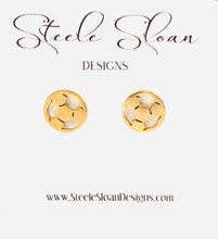 Load image into Gallery viewer, Soccer Ball Gold Stud Earrings

