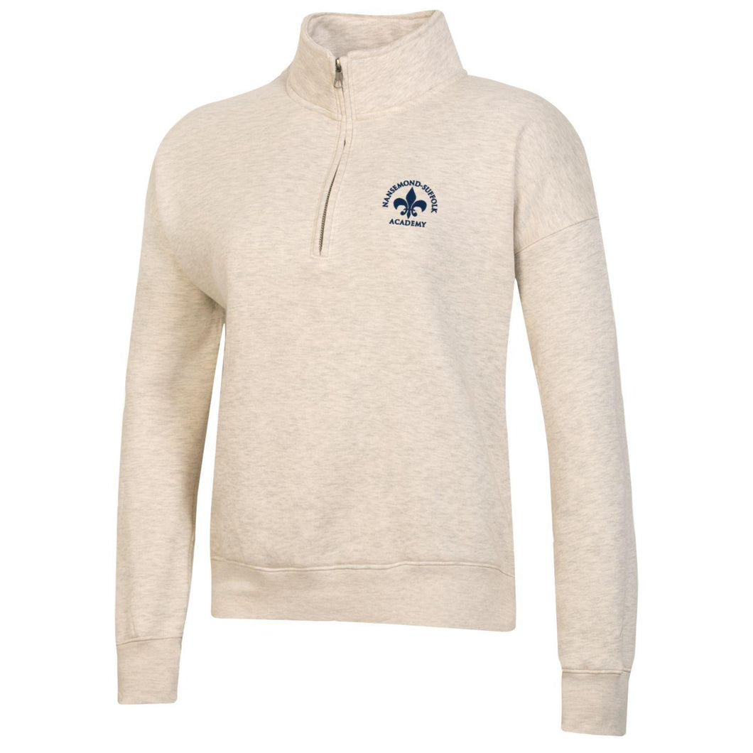 Women's Big Cotton 1/4 Zip - Oatmeal Heather