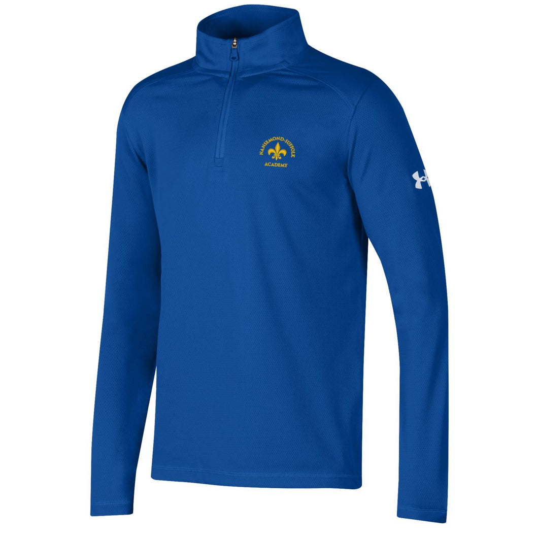 Under Armour F22 Youth Tech Mesh 1/4 Zip - Royal
