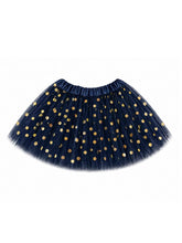 Load image into Gallery viewer, Gold Dot Tutu Skirt (Navy and Royal Blue)

