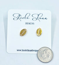 Load image into Gallery viewer, Football Gold Stud Earrings

