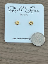 Load image into Gallery viewer, Tiny Paw Gold Stud Earrings
