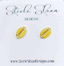 Load image into Gallery viewer, Football Gold Stud Earrings
