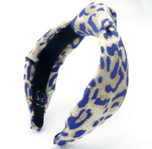 Load image into Gallery viewer, Adult Blue Leopard Knotted Headband
