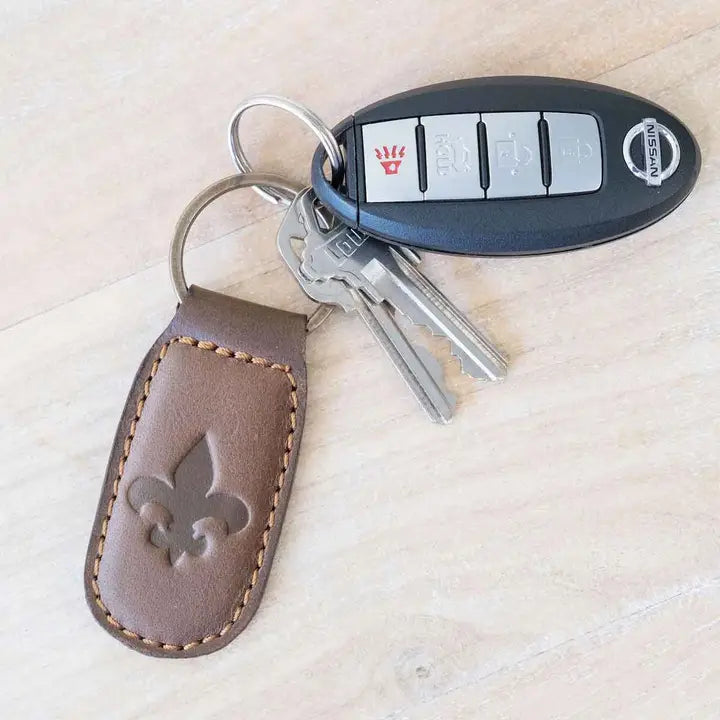 Embossed Leather Keychain