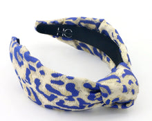 Load image into Gallery viewer, Adult Blue Leopard Knotted Headband

