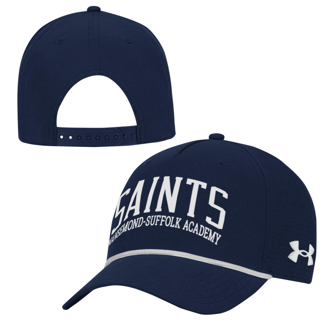 Navy Snapback Hat with White Rope Detailing